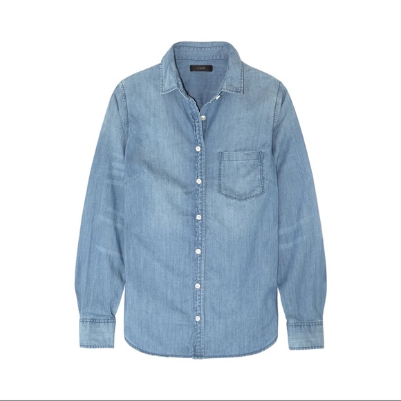 J.Crew Always Chambray Denim Shirt 00 XS - Picture 3 of 7